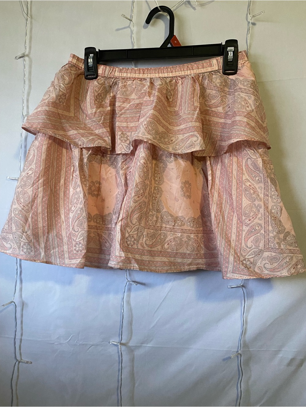 Universal Thread Paisley Ruffle Mini Skirt - Light Pink